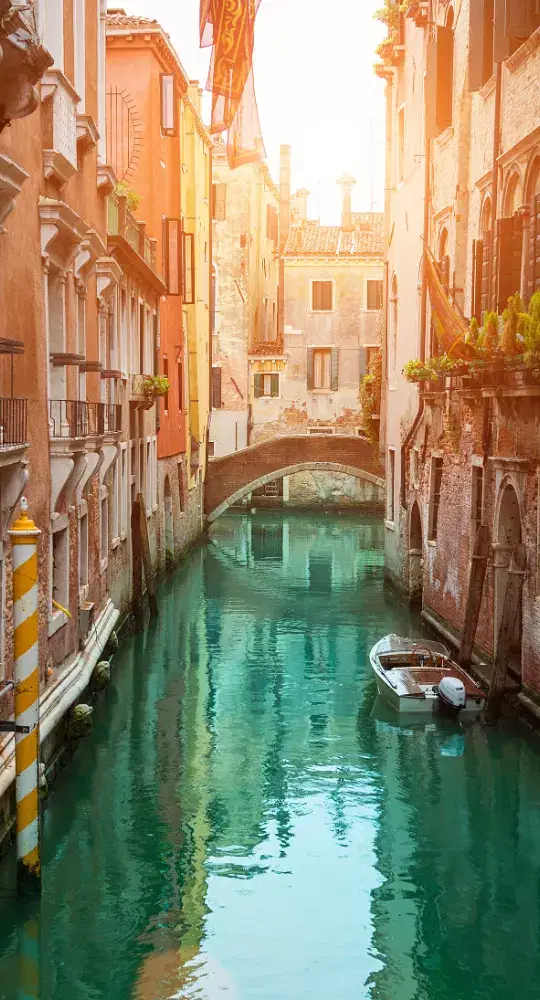 Venetian Canal with Majestic Basilica View