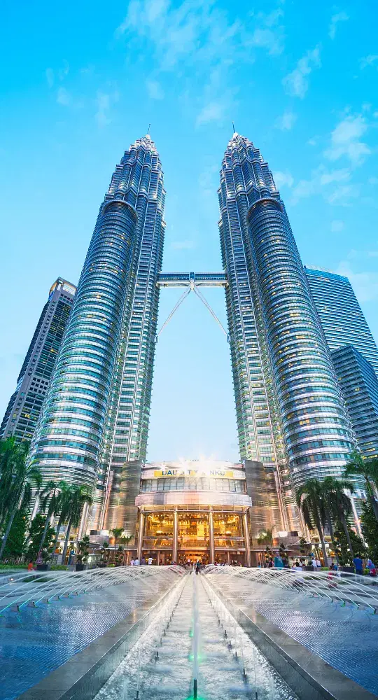 Kuala Lumpur skyline at night.